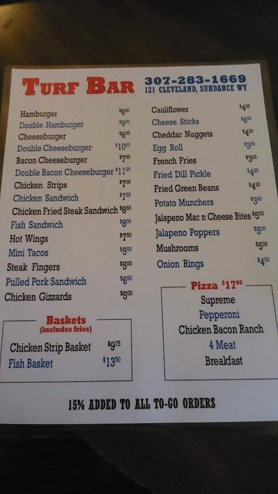 Turf Bar & Lounge Menu image 1